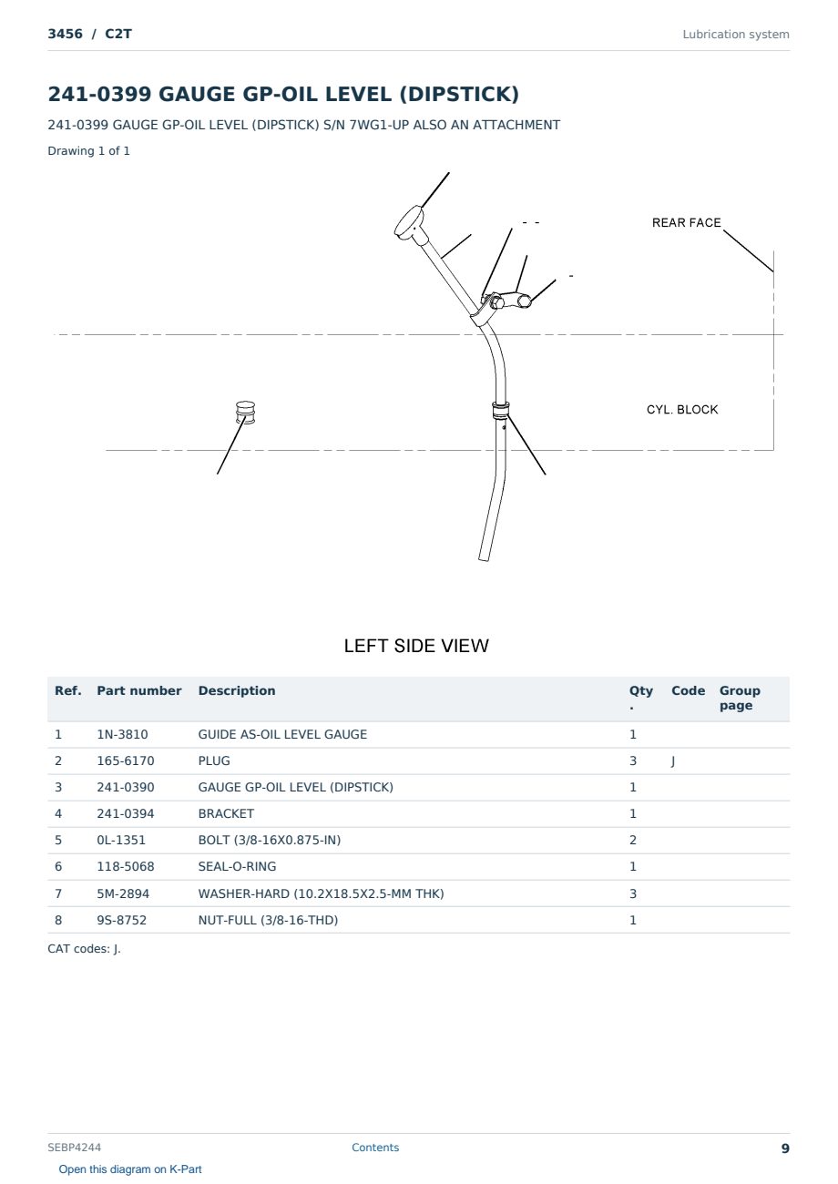 Caterpillar 3456 S/N C2T Partsbook SEBP4244 (English) - sample page 9 of 10 Caterpillar 3456 S/N C2T Partsbook SEBP4244 (English) - sample page 9 of 10