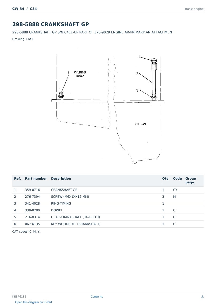 Caterpillar CW-34 S/N C34 Partsbook KEBP6185 (English) - sample page 8 of 10 Caterpillar CW-34 S/N C34 Partsbook KEBP6185 (English) - sample page 8 of 10