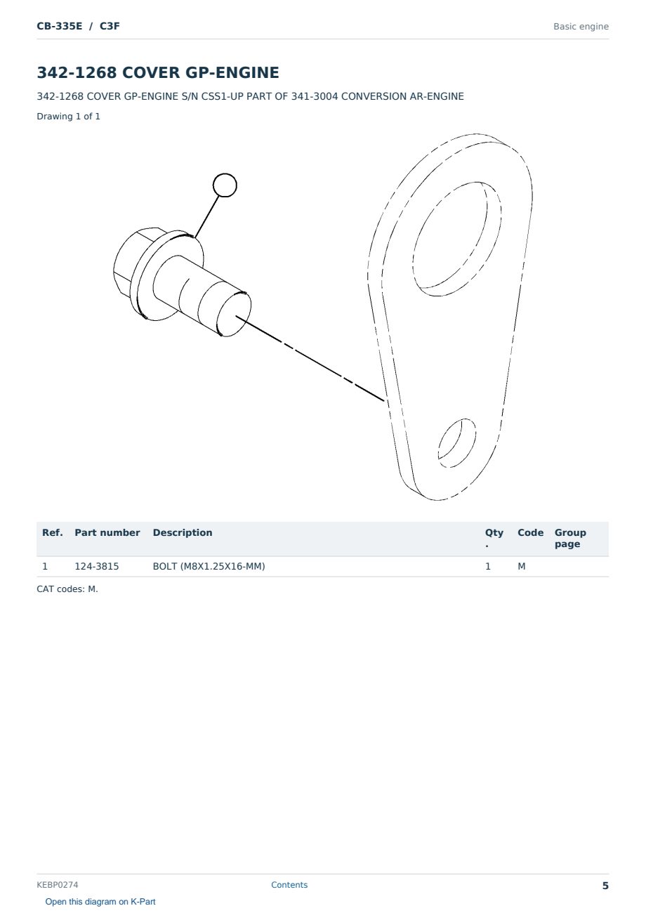 Caterpillar CB-335E S/N C3F Partsbook KEBP0274 (English) - sample page 5 of 10 Caterpillar CB-335E S/N C3F Partsbook KEBP0274 (English) - sample page 5 of 10