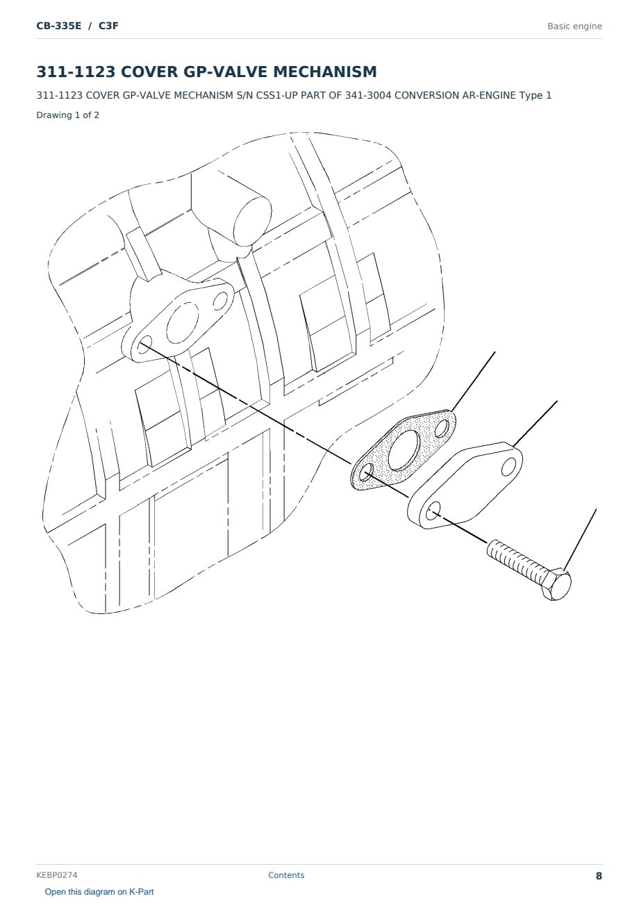 Caterpillar CB-335E S/N C3F Partsbook KEBP0274 (English) - sample page 8 of 10 Caterpillar CB-335E S/N C3F Partsbook KEBP0274 (English) - sample page 8 of 10