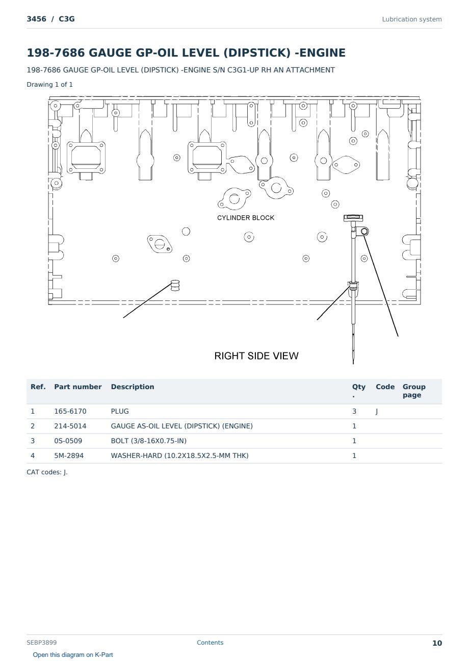 Caterpillar 3456 S/N C3G Partsbook SEBP3899 (English) - sample page 10 of 10 Caterpillar 3456 S/N C3G Partsbook SEBP3899 (English) - sample page 10 of 10