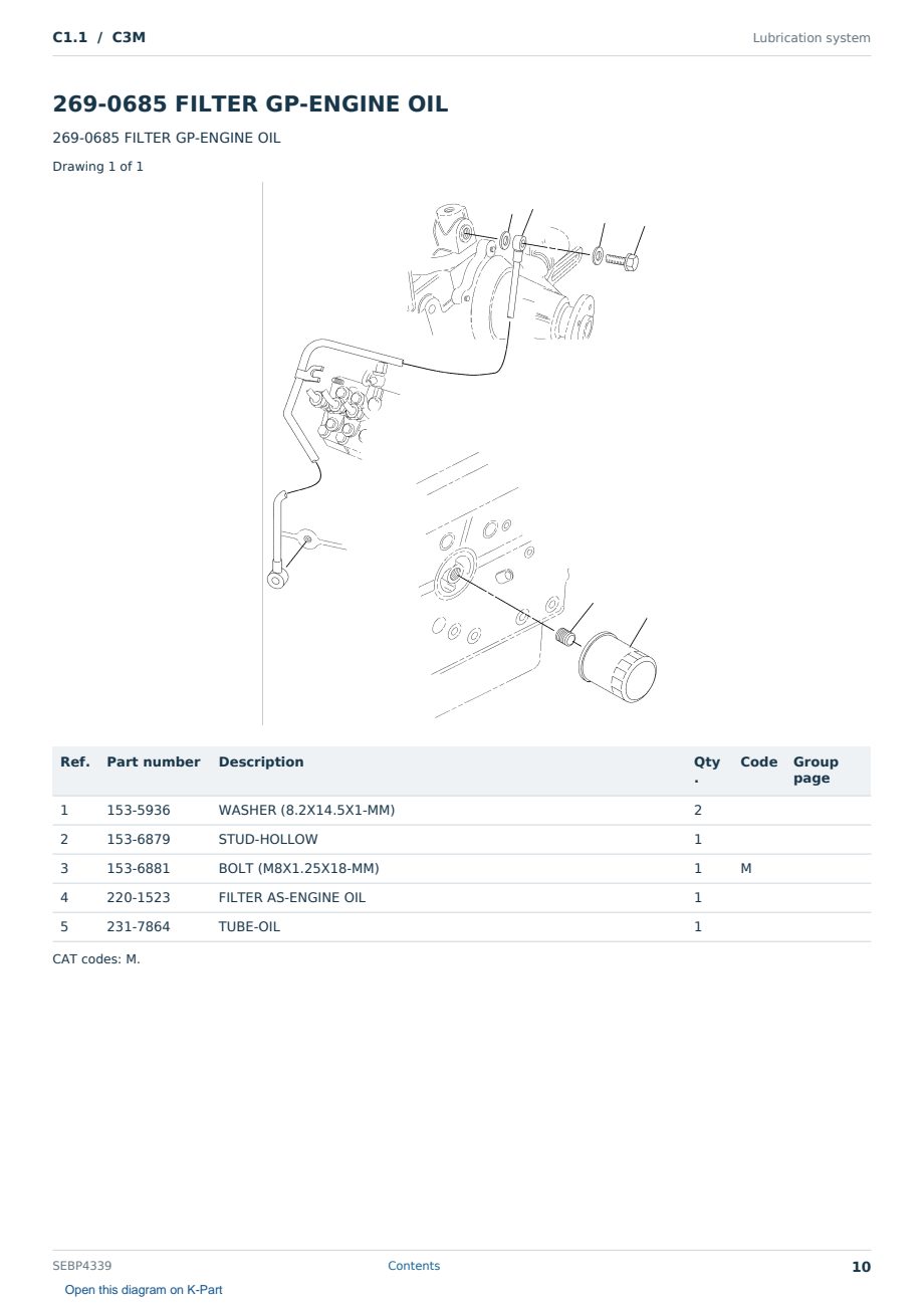 Caterpillar C1.1 S/N C3M Partsbook SEBP4339 (English) - sample page 10 of 10 Caterpillar C1.1 S/N C3M Partsbook SEBP4339 (English) - sample page 10 of 10
