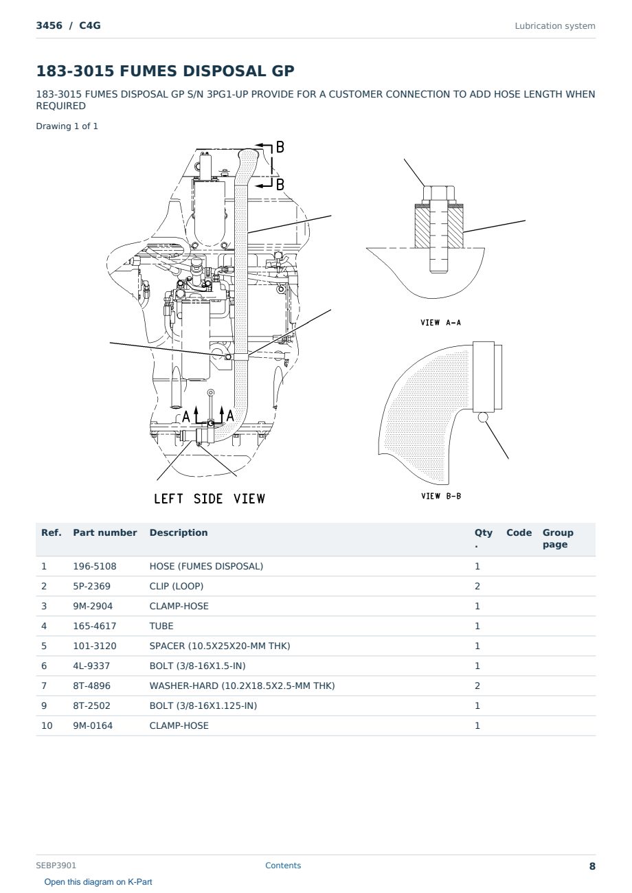 Caterpillar 3456 S/N C4G Partsbook SEBP3901 (English) - sample page 8 of 10 Caterpillar 3456 S/N C4G Partsbook SEBP3901 (English) - sample page 8 of 10