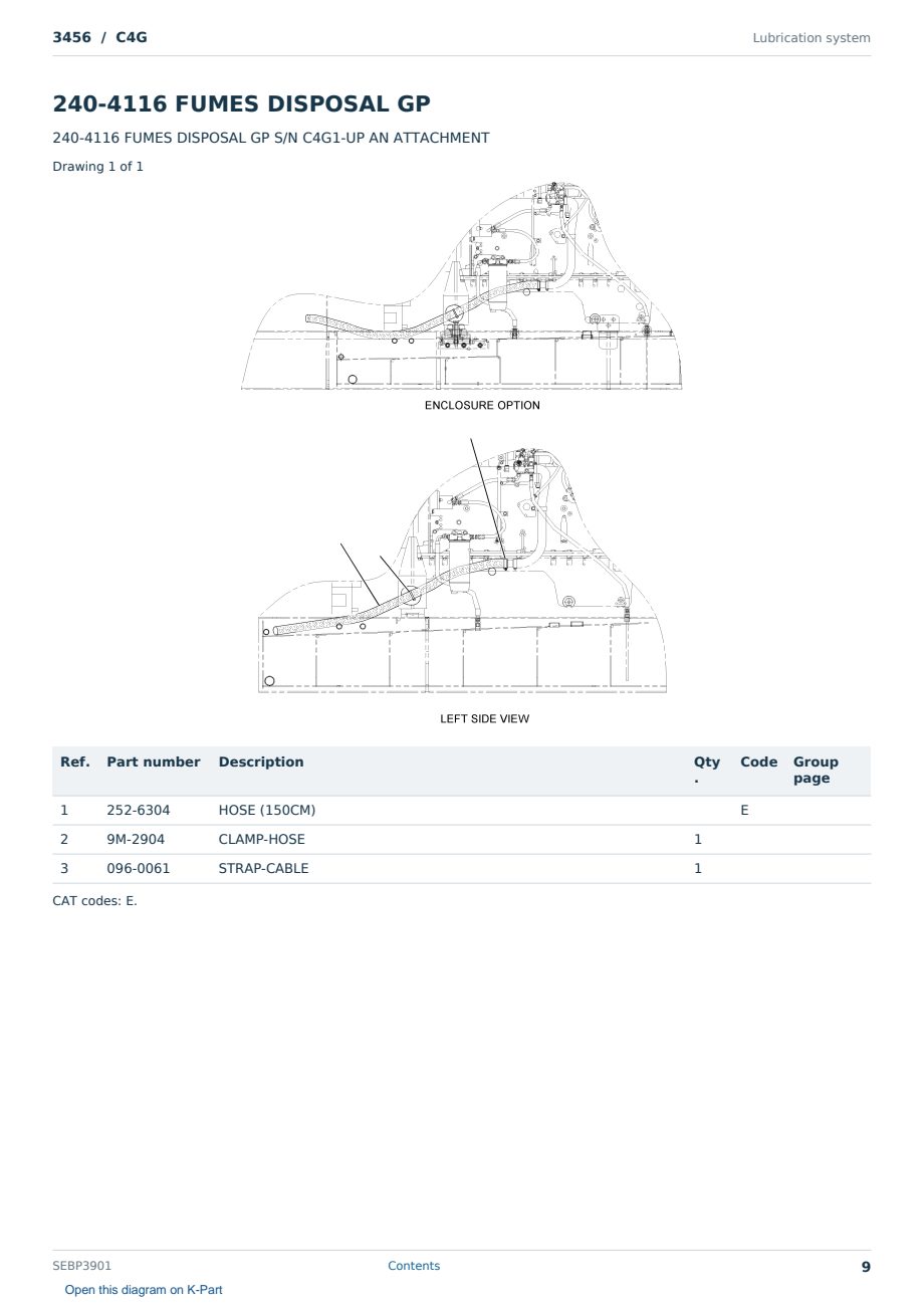 Caterpillar 3456 S/N C4G Partsbook SEBP3901 (English) - sample page 9 of 10 Caterpillar 3456 S/N C4G Partsbook SEBP3901 (English) - sample page 9 of 10