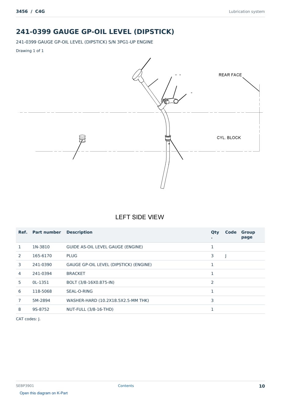 Caterpillar 3456 S/N C4G Partsbook SEBP3901 (English) - sample page 10 of 10 Caterpillar 3456 S/N C4G Partsbook SEBP3901 (English) - sample page 10 of 10