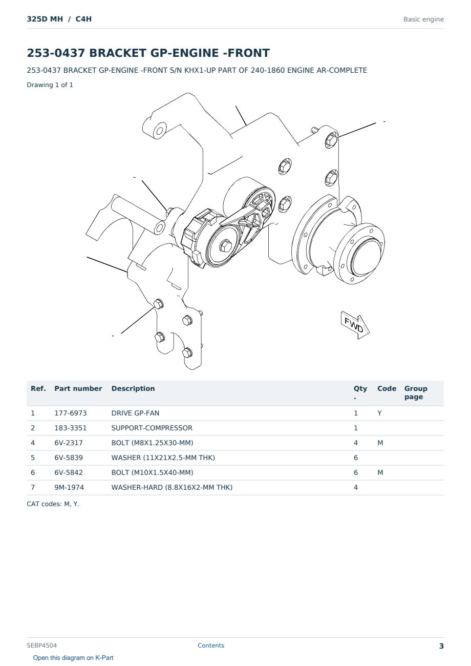 Caterpillar 325D MH S/N C4H Partsbook SEBP4504 (English) - sample page 3 of 10 Caterpillar 325D MH S/N C4H Partsbook SEBP4504 (English) - sample page 3 of 10