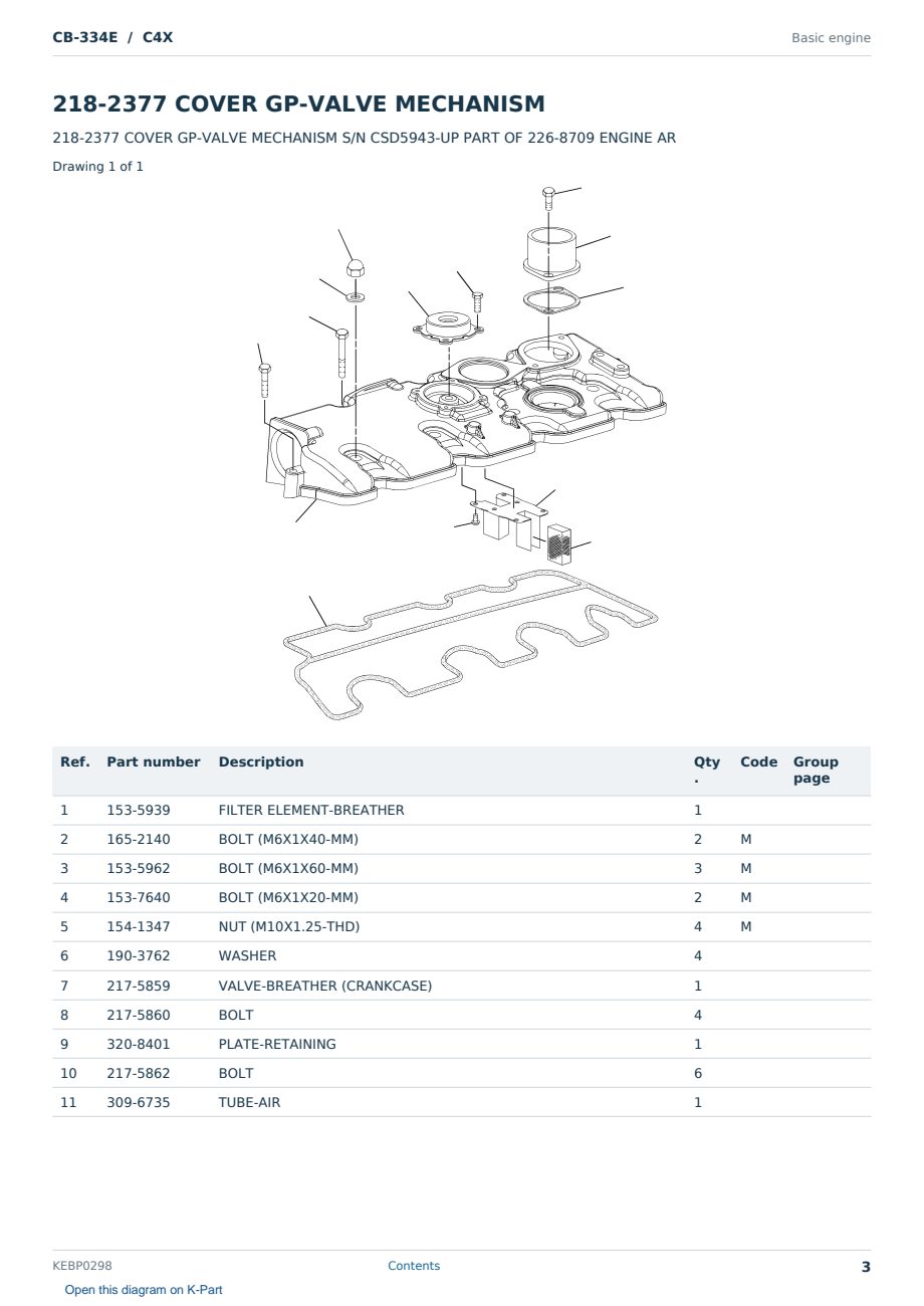 Caterpillar CB-334E S/N C4X Partsbook KEBP0298 (English) - sample page 3 of 10 Caterpillar CB-334E S/N C4X Partsbook KEBP0298 (English) - sample page 3 of 10