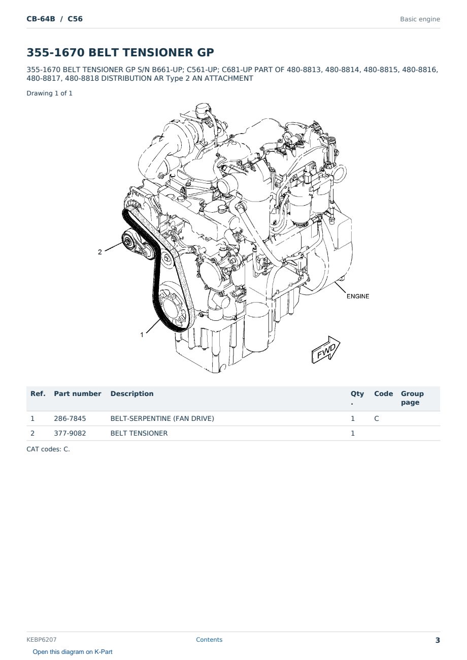 Caterpillar CB-64B S/N C56 Partsbook KEBP6207 (English) - sample page 3 of 10 Caterpillar CB-64B S/N C56 Partsbook KEBP6207 (English) - sample page 3 of 10