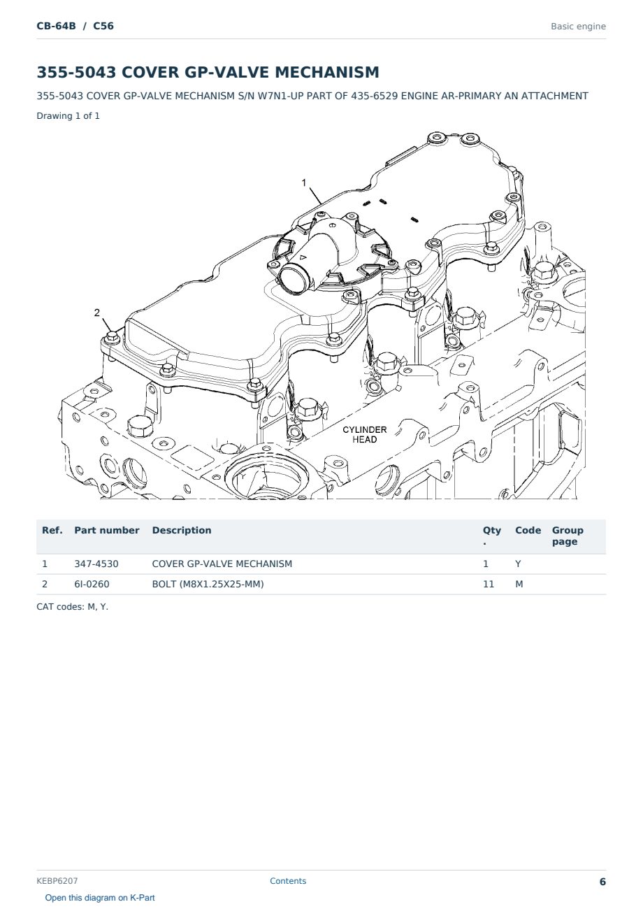 Caterpillar CB-64B S/N C56 Partsbook KEBP6207 (English) - sample page 6 of 10 Caterpillar CB-64B S/N C56 Partsbook KEBP6207 (English) - sample page 6 of 10