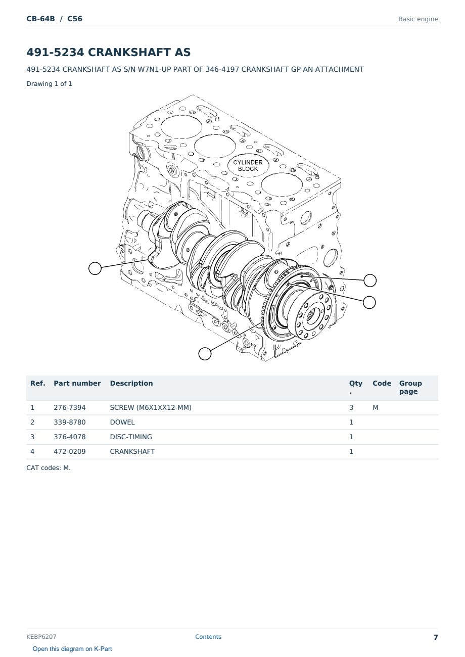 Caterpillar CB-64B S/N C56 Partsbook KEBP6207 (English) - sample page 7 of 10 Caterpillar CB-64B S/N C56 Partsbook KEBP6207 (English) - sample page 7 of 10