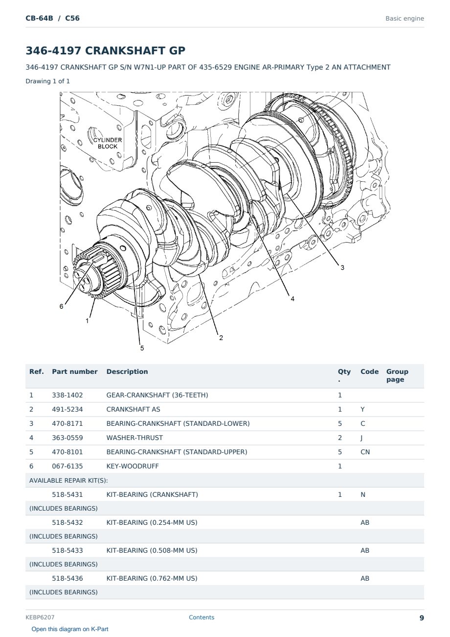 Caterpillar CB-64B S/N C56 Partsbook KEBP6207 (English) - sample page 9 of 10 Caterpillar CB-64B S/N C56 Partsbook KEBP6207 (English) - sample page 9 of 10