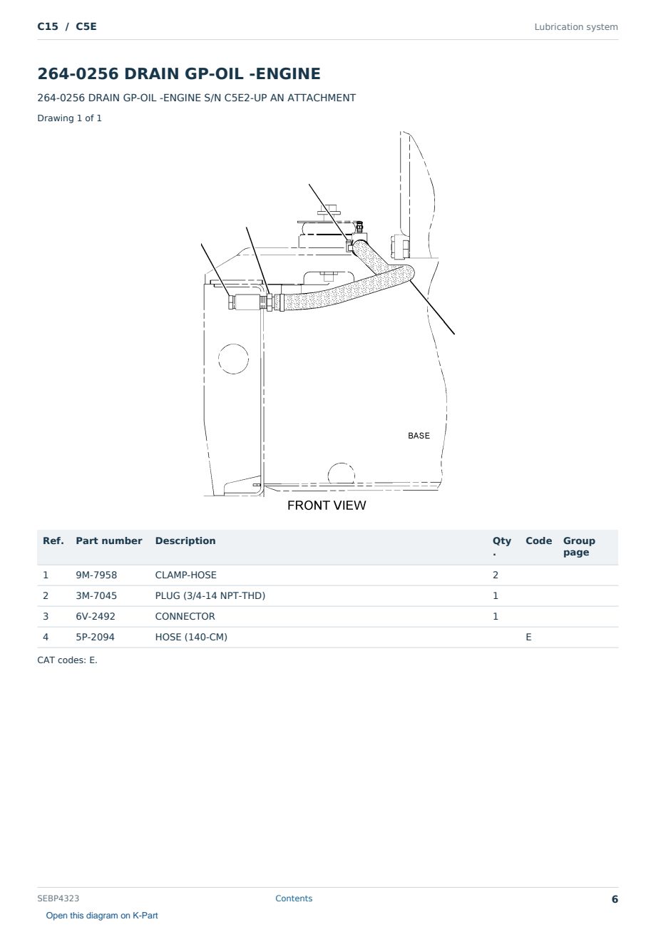 Caterpillar C15 S/N C5E Partsbook SEBP4323 (English) - sample page 6 of 10 Caterpillar C15 S/N C5E Partsbook SEBP4323 (English) - sample page 6 of 10