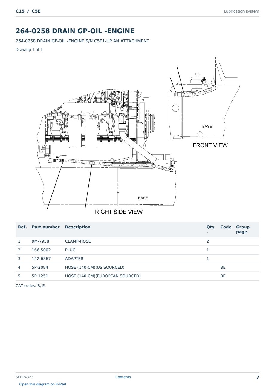 Caterpillar C15 S/N C5E Partsbook SEBP4323 (English) - sample page 7 of 10 Caterpillar C15 S/N C5E Partsbook SEBP4323 (English) - sample page 7 of 10