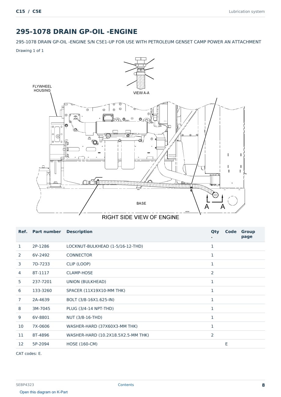 Caterpillar C15 S/N C5E Partsbook SEBP4323 (English) - sample page 8 of 10 Caterpillar C15 S/N C5E Partsbook SEBP4323 (English) - sample page 8 of 10