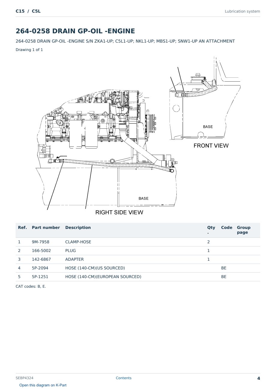 Caterpillar C15 S/N C5L Partsbook SEBP4324 (English) - sample page 4 of 10 Caterpillar C15 S/N C5L Partsbook SEBP4324 (English) - sample page 4 of 10