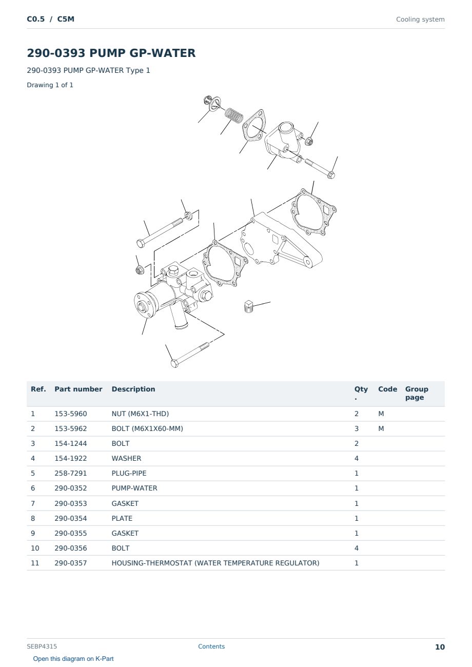 Caterpillar C0.5 S/N C5M Partsbook SEBP4315 (English) - sample page 10 of 10 Caterpillar C0.5 S/N C5M Partsbook SEBP4315 (English) - sample page 10 of 10