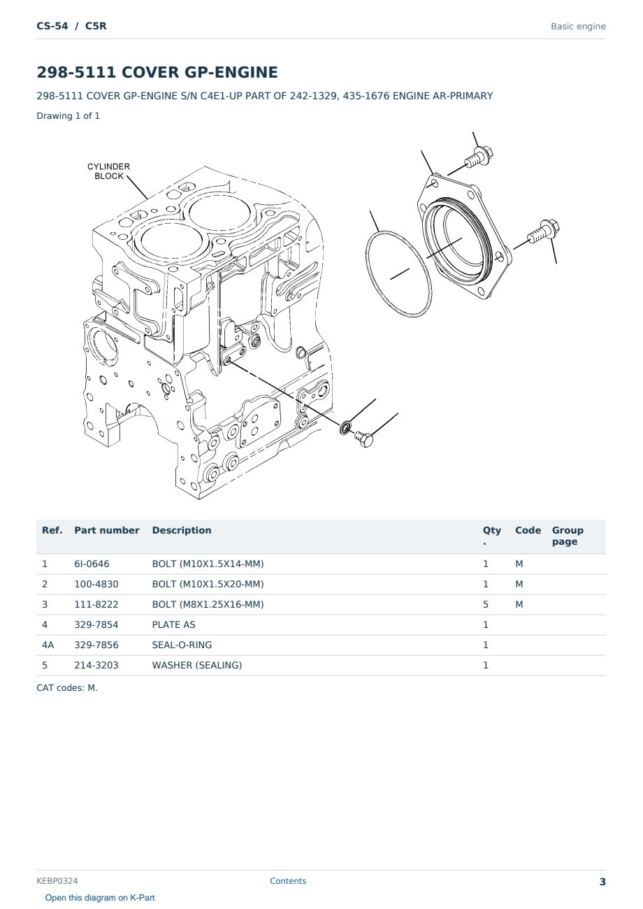 Caterpillar CS-54 S/N C5R Partsbook KEBP0324 (English) - sample page 3 of 10 Caterpillar CS-54 S/N C5R Partsbook KEBP0324 (English) - sample page 3 of 10