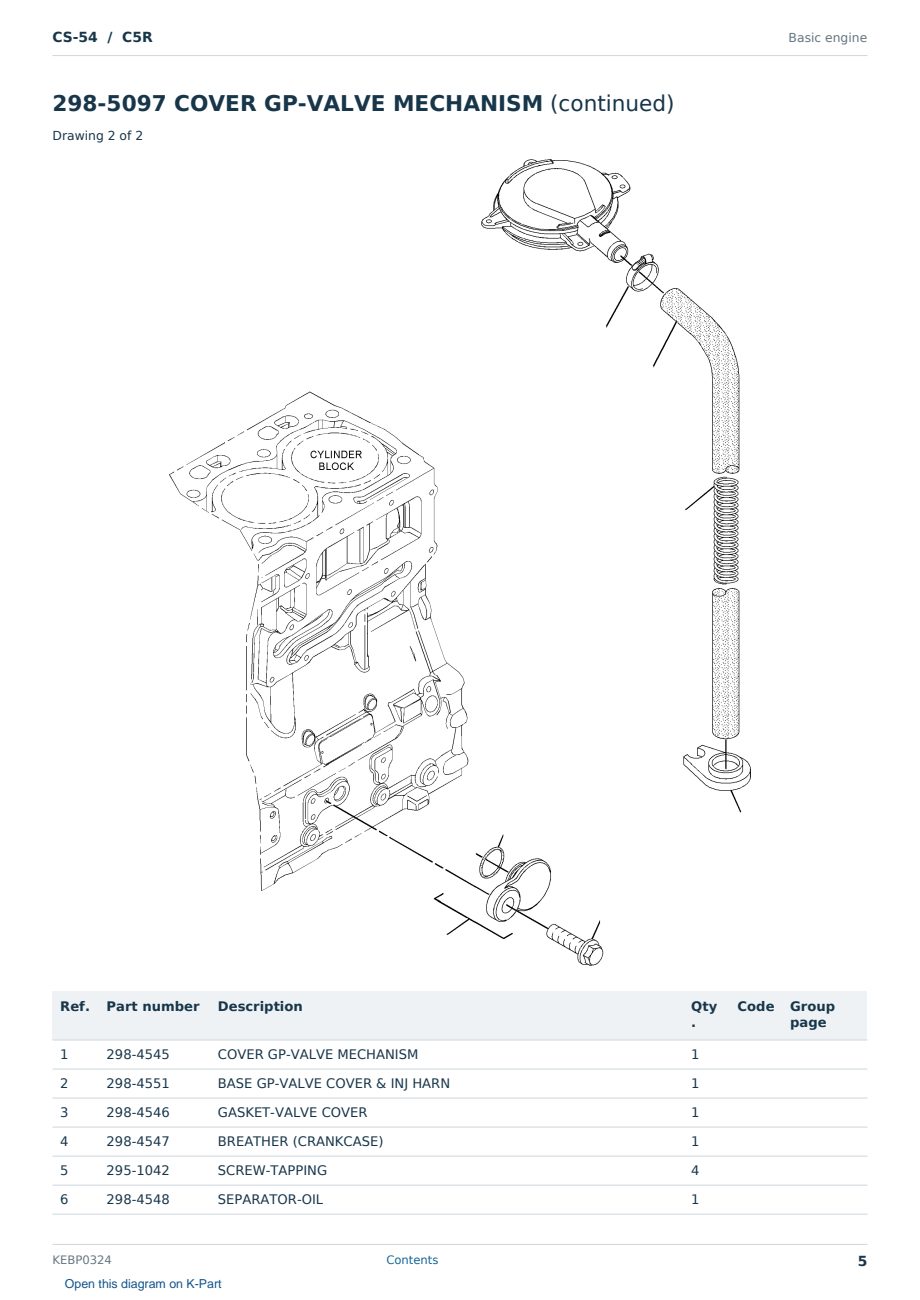 Caterpillar CS-54 S/N C5R Partsbook KEBP0324 (English) - sample page 5 of 10 Caterpillar CS-54 S/N C5R Partsbook KEBP0324 (English) - sample page 5 of 10