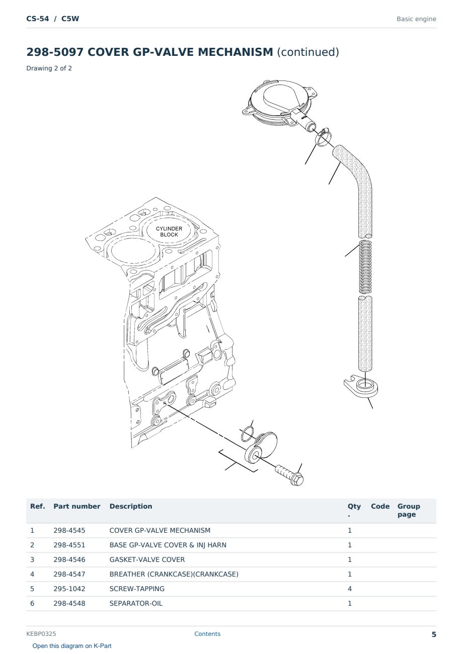 Caterpillar CS-54 S/N C5W Partsbook KEBP0325 (English) - sample page 5 of 10 Caterpillar CS-54 S/N C5W Partsbook KEBP0325 (English) - sample page 5 of 10
