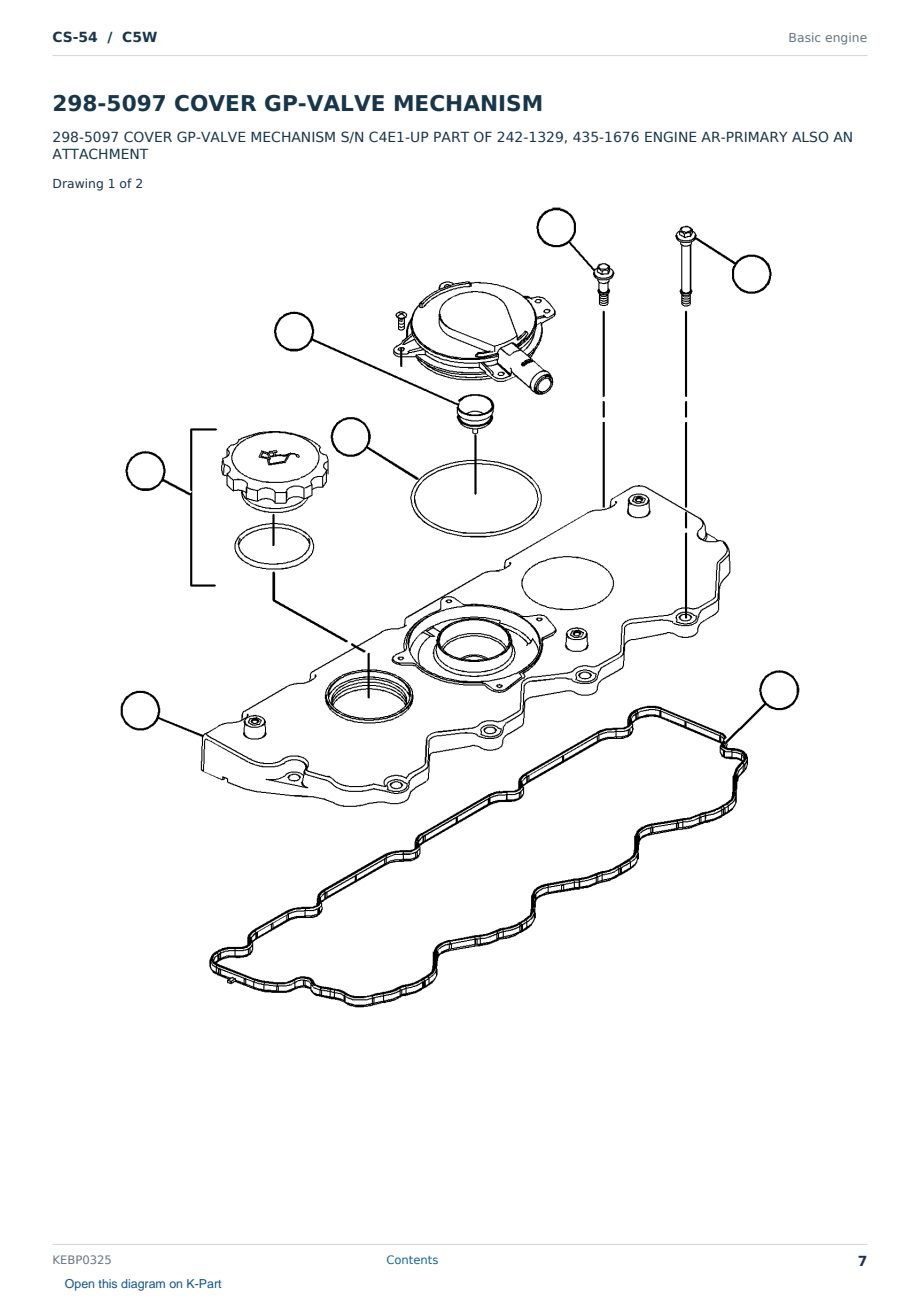 Caterpillar CS-54 S/N C5W Partsbook KEBP0325 (English) - sample page 7 of 10 Caterpillar CS-54 S/N C5W Partsbook KEBP0325 (English) - sample page 7 of 10