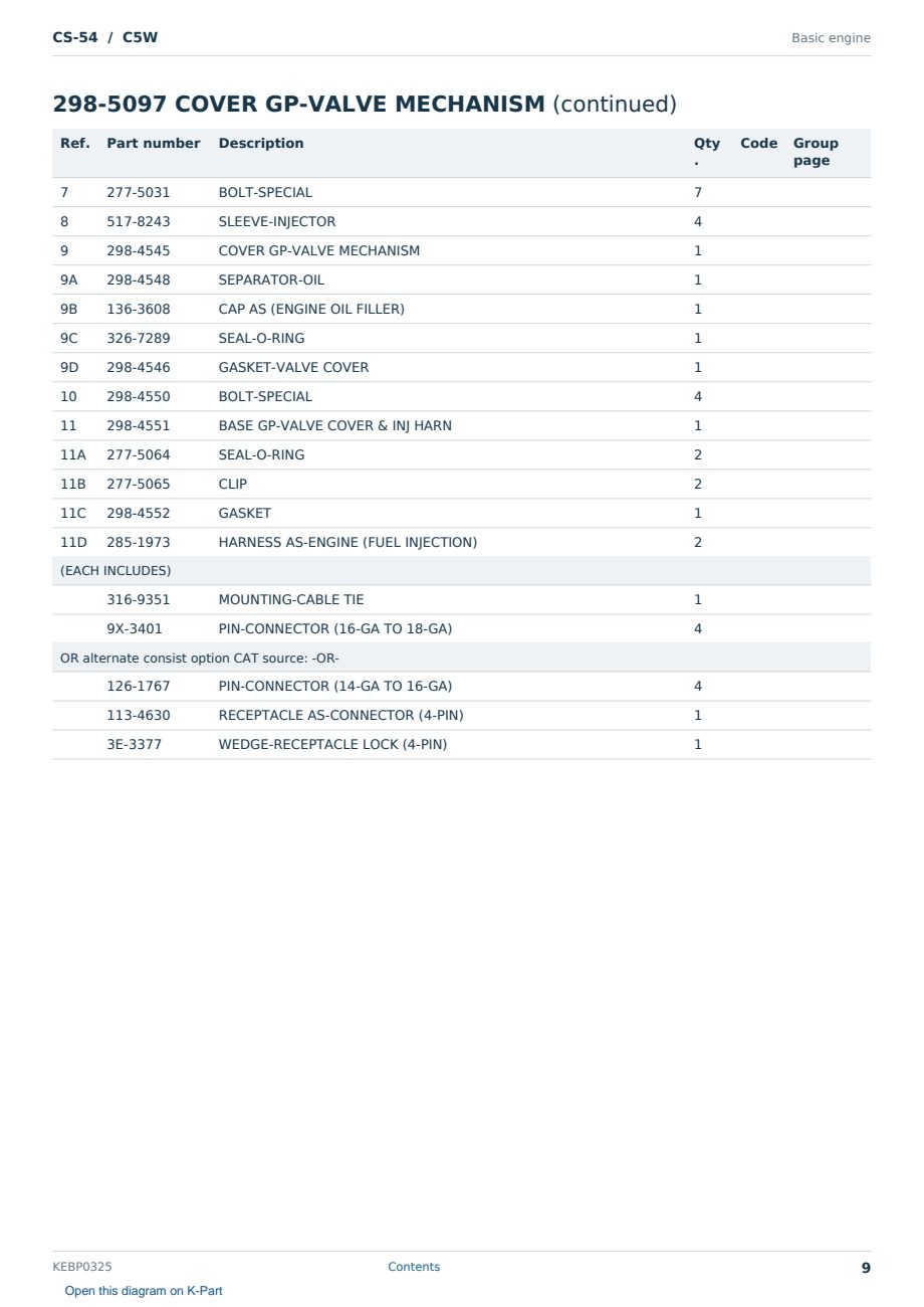 Caterpillar CS-54 S/N C5W Partsbook KEBP0325 (English) - sample page 9 of 10 Caterpillar CS-54 S/N C5W Partsbook KEBP0325 (English) - sample page 9 of 10