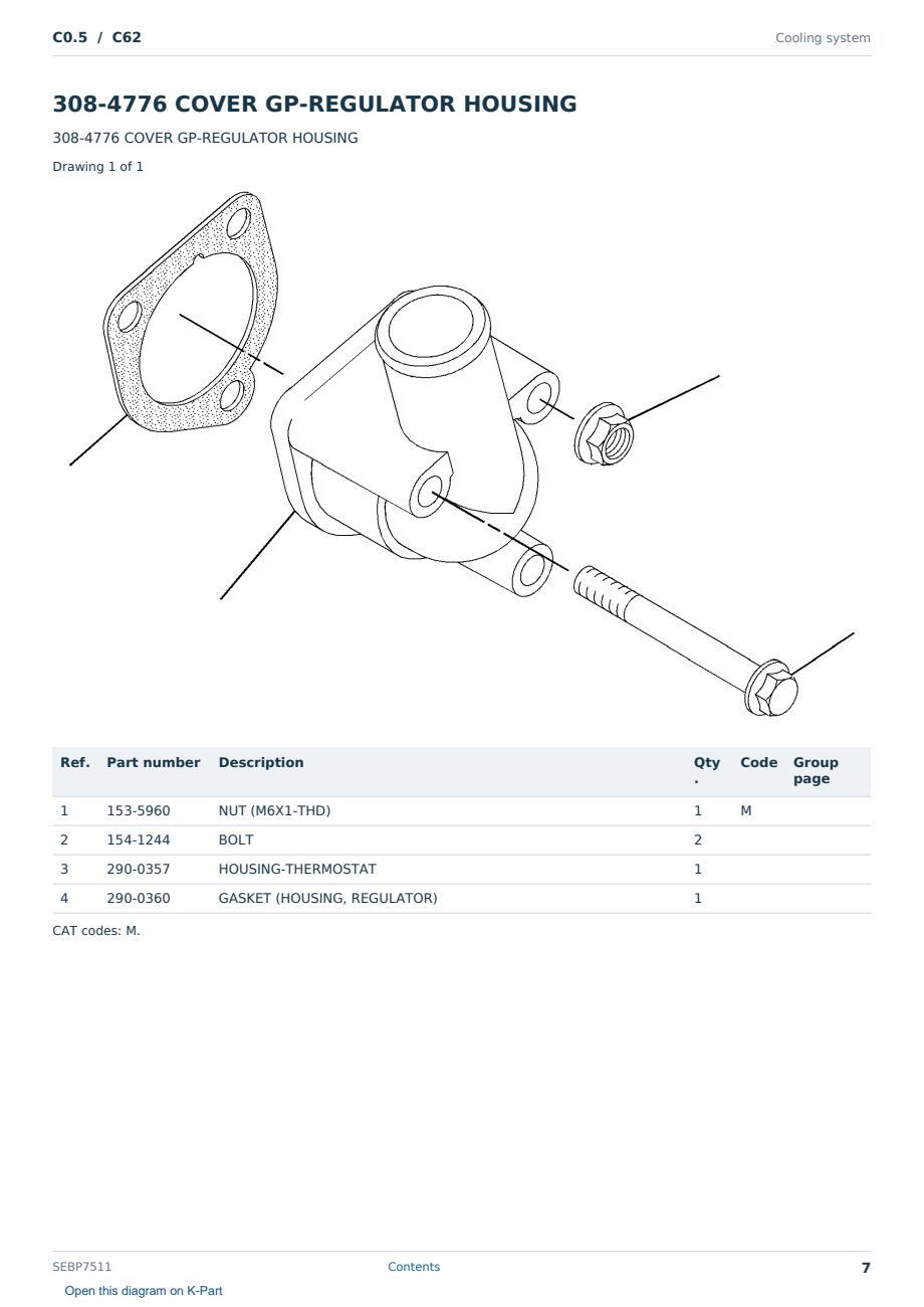 Caterpillar C0.5 S/N C62 Partsbook SEBP7511 (English) - sample page 7 of 10 Caterpillar C0.5 S/N C62 Partsbook SEBP7511 (English) - sample page 7 of 10
