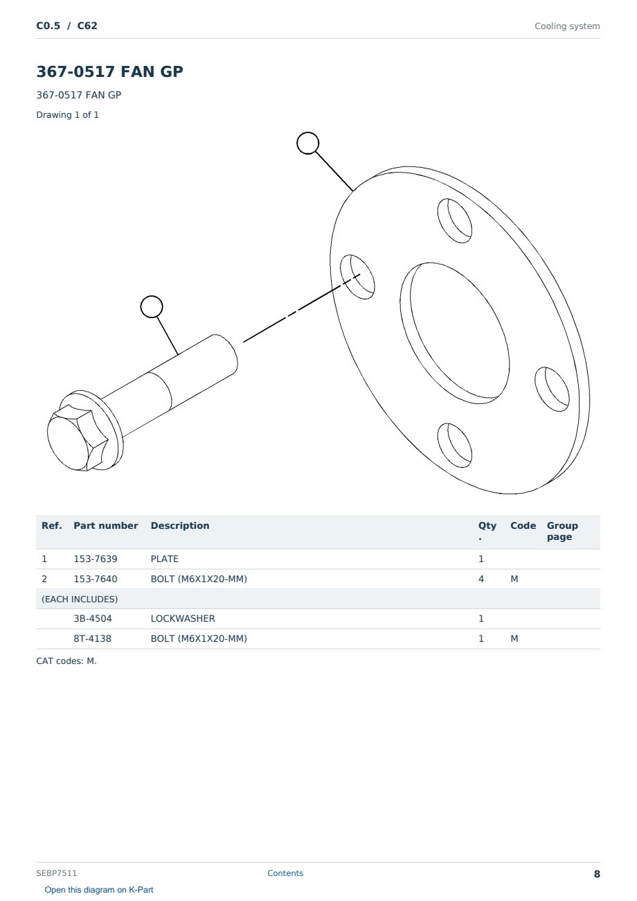 Caterpillar C0.5 S/N C62 Partsbook SEBP7511 (English) - sample page 8 of 10 Caterpillar C0.5 S/N C62 Partsbook SEBP7511 (English) - sample page 8 of 10