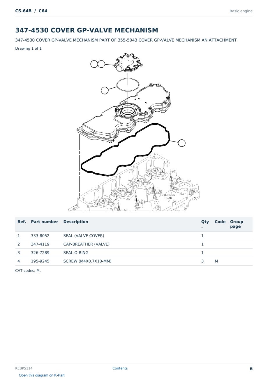 Caterpillar CS-64B S/N C64 Partsbook KEBP5114 (English) - sample page 6 of 10 Caterpillar CS-64B S/N C64 Partsbook KEBP5114 (English) - sample page 6 of 10