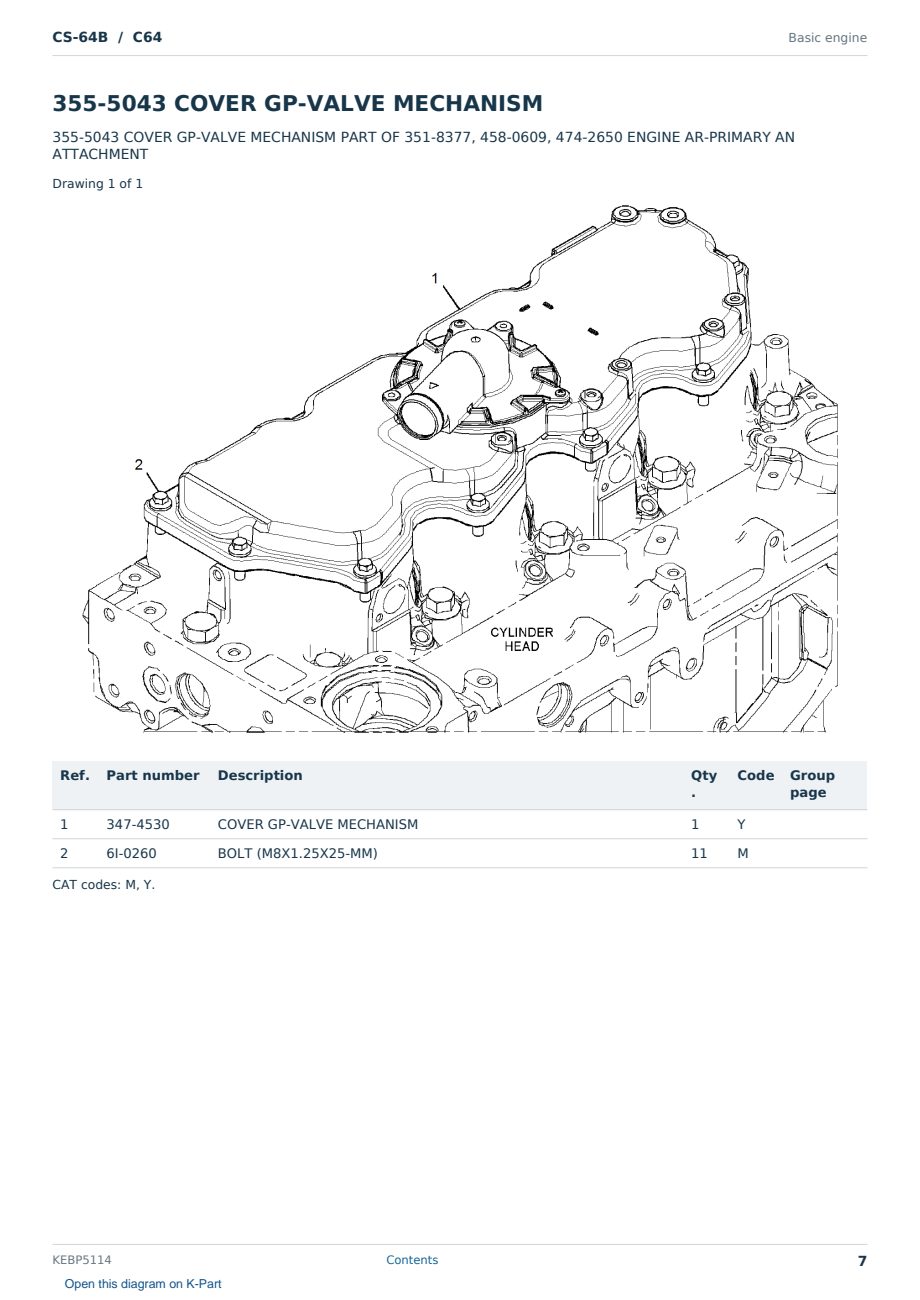 Caterpillar CS-64B S/N C64 Partsbook KEBP5114 (English) - sample page 7 of 10 Caterpillar CS-64B S/N C64 Partsbook KEBP5114 (English) - sample page 7 of 10