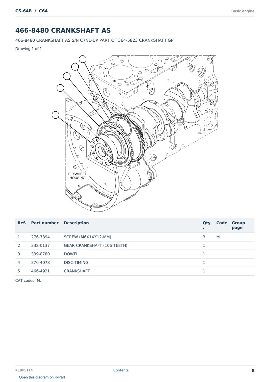 Caterpillar CS-64B S/N C64 Partsbook KEBP5114 (English) - sample page 8 of 10 Caterpillar CS-64B S/N C64 Partsbook KEBP5114 (English) - sample page 8 of 10