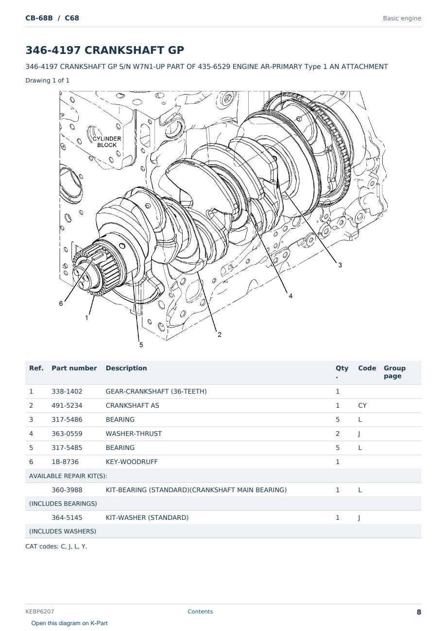 Caterpillar CB-68B S/N C68 Partsbook KEBP6207 (English) - sample page 8 of 10 Caterpillar CB-68B S/N C68 Partsbook KEBP6207 (English) - sample page 8 of 10