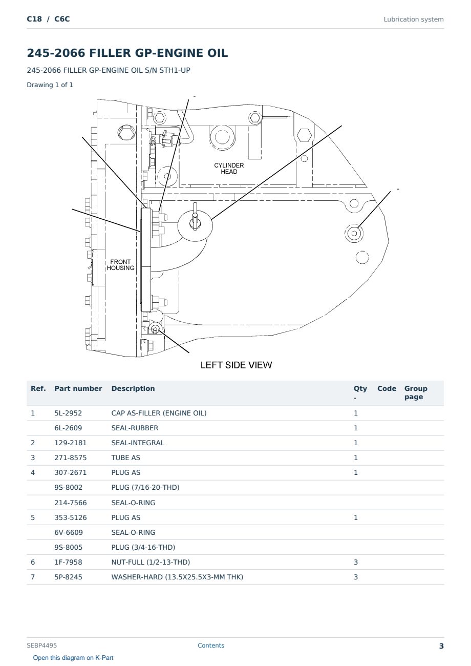 Caterpillar C18 S/N C6C Partsbook SEBP4495 (English) - sample page 3 of 10 Caterpillar C18 S/N C6C Partsbook SEBP4495 (English) - sample page 3 of 10