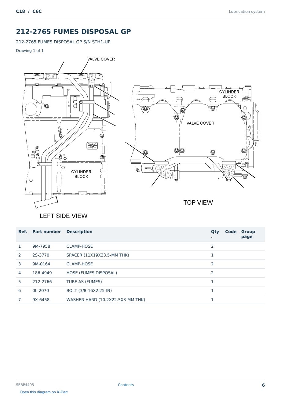Caterpillar C18 S/N C6C Partsbook SEBP4495 (English) - sample page 6 of 10 Caterpillar C18 S/N C6C Partsbook SEBP4495 (English) - sample page 6 of 10