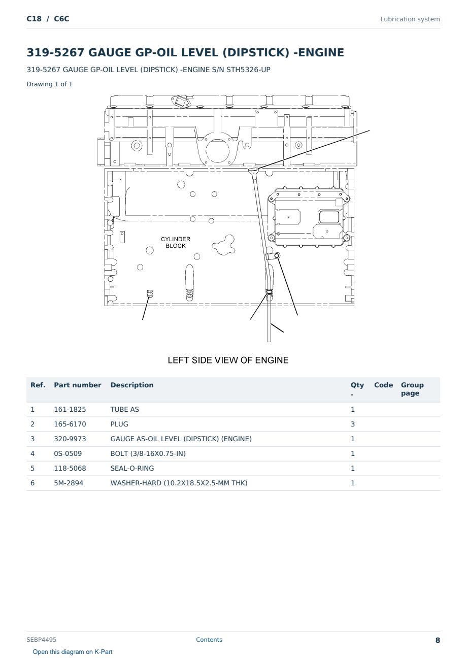 Caterpillar C18 S/N C6C Partsbook SEBP4495 (English) - sample page 8 of 10 Caterpillar C18 S/N C6C Partsbook SEBP4495 (English) - sample page 8 of 10