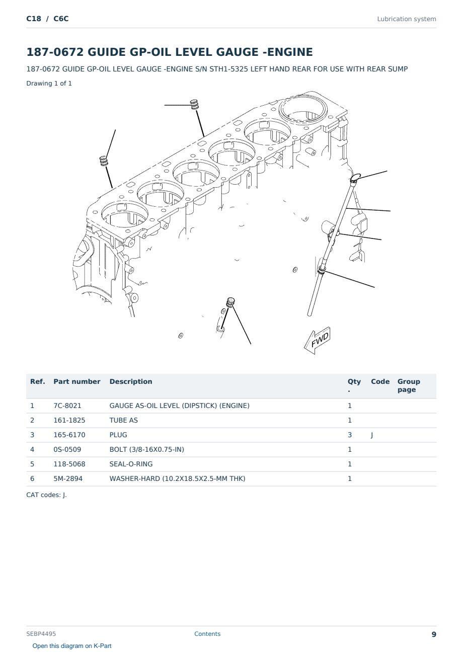 Caterpillar C18 S/N C6C Partsbook SEBP4495 (English) - sample page 9 of 10 Caterpillar C18 S/N C6C Partsbook SEBP4495 (English) - sample page 9 of 10