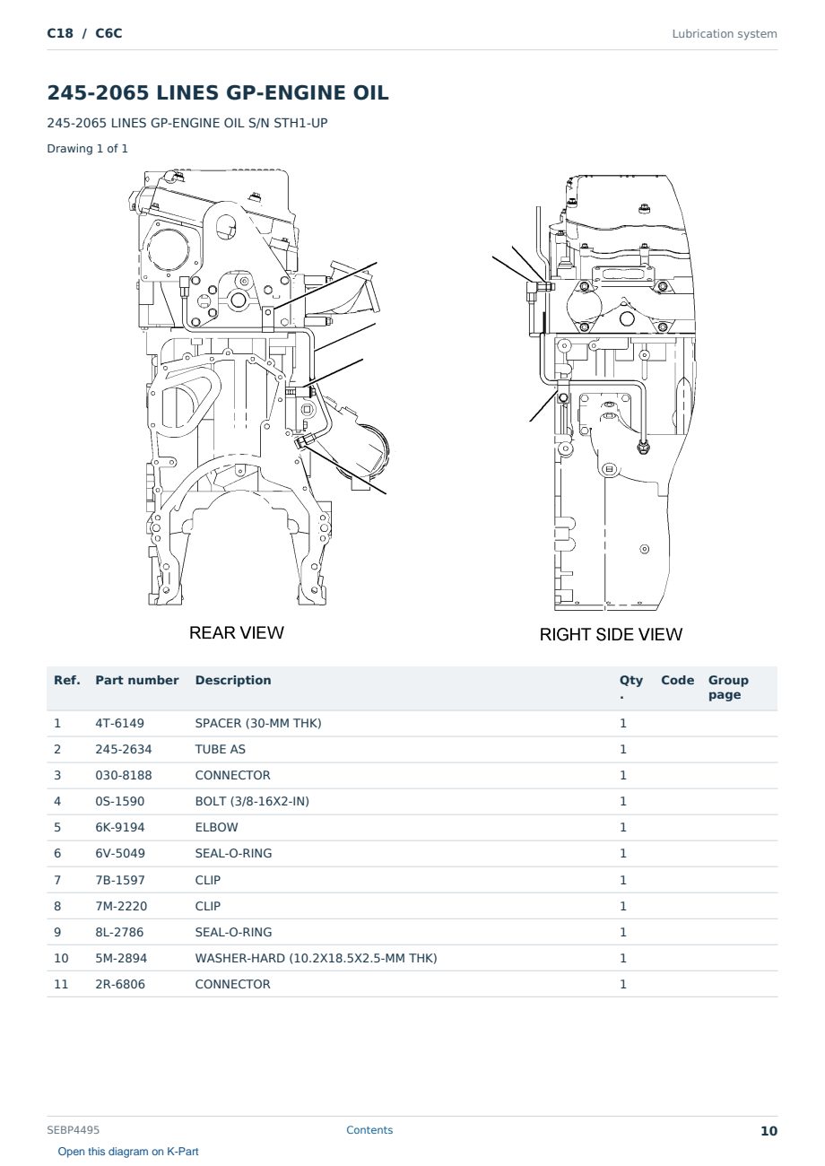 Caterpillar C18 S/N C6C Partsbook SEBP4495 (English) - sample page 10 of 10 Caterpillar C18 S/N C6C Partsbook SEBP4495 (English) - sample page 10 of 10