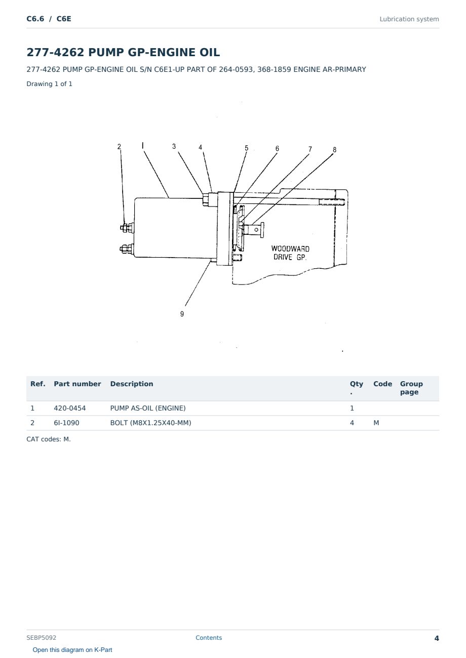 Caterpillar C6.6 S/N C6E Partsbook SEBP5092 (English) - sample page 4 of 10 Caterpillar C6.6 S/N C6E Partsbook SEBP5092 (English) - sample page 4 of 10