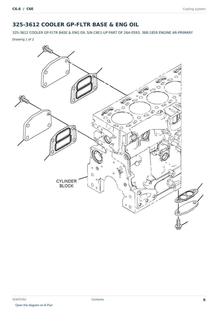 Caterpillar C6.6 S/N C6E Partsbook SEBP5092 (English) - sample page 6 of 10 Caterpillar C6.6 S/N C6E Partsbook SEBP5092 (English) - sample page 6 of 10