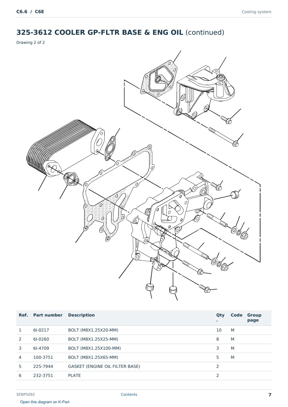 Caterpillar C6.6 S/N C6E Partsbook SEBP5092 (English) - sample page 7 of 10 Caterpillar C6.6 S/N C6E Partsbook SEBP5092 (English) - sample page 7 of 10