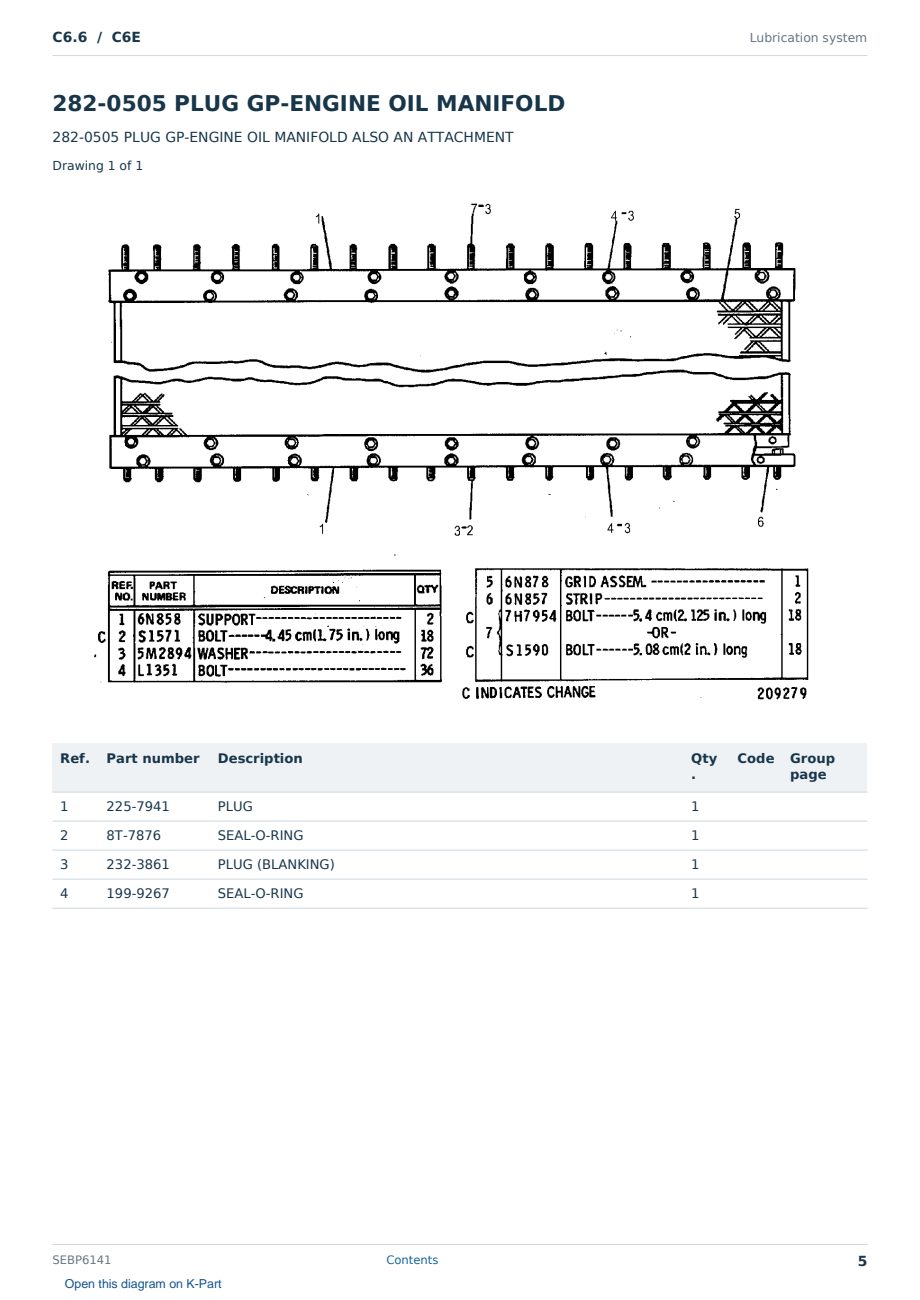 Caterpillar C6.6 S/N C6E Partsbook SEBP6141 (English) - sample page 5 of 10 Caterpillar C6.6 S/N C6E Partsbook SEBP6141 (English) - sample page 5 of 10