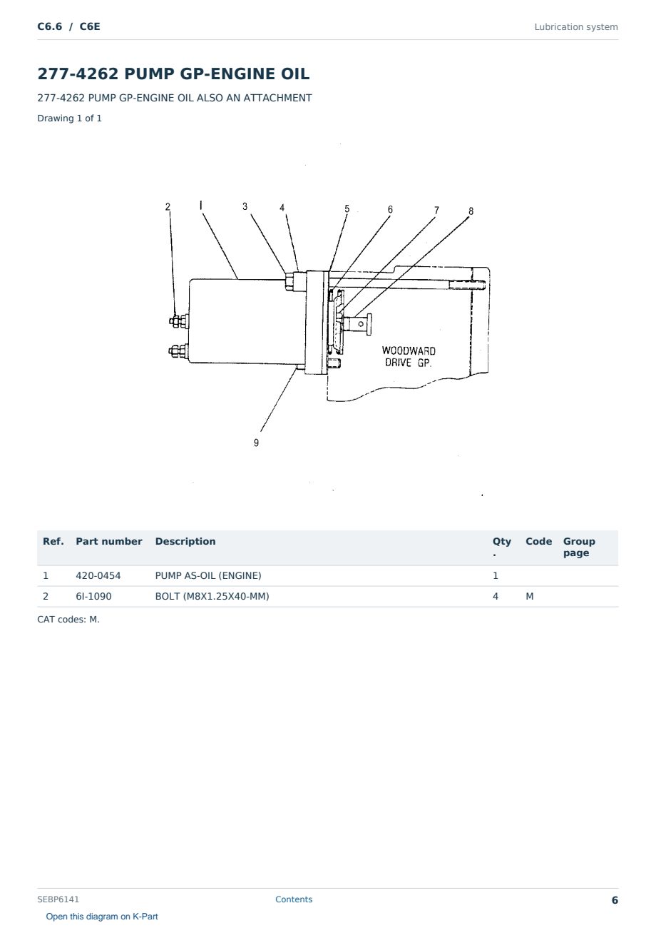 Caterpillar C6.6 S/N C6E Partsbook SEBP6141 (English) - sample page 6 of 10 Caterpillar C6.6 S/N C6E Partsbook SEBP6141 (English) - sample page 6 of 10