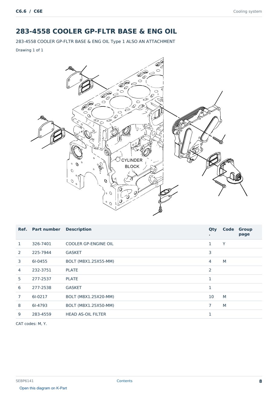 Caterpillar C6.6 S/N C6E Partsbook SEBP6141 (English) - sample page 8 of 10 Caterpillar C6.6 S/N C6E Partsbook SEBP6141 (English) - sample page 8 of 10