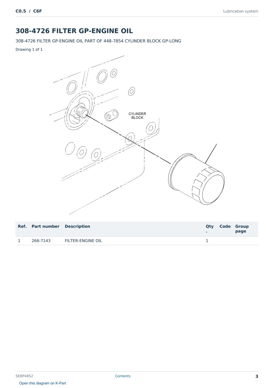 Caterpillar C0.5 S/N C6F Partsbook SEBP4852 (English) - sample page 3 of 10 Caterpillar C0.5 S/N C6F Partsbook SEBP4852 (English) - sample page 3 of 10