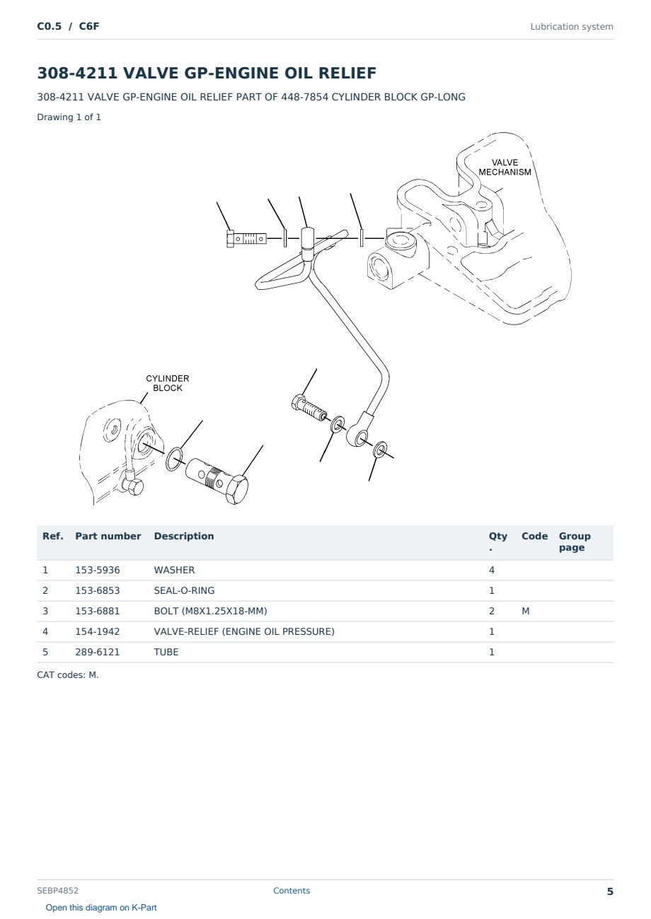 Caterpillar C0.5 S/N C6F Partsbook SEBP4852 (English) - sample page 5 of 10 Caterpillar C0.5 S/N C6F Partsbook SEBP4852 (English) - sample page 5 of 10