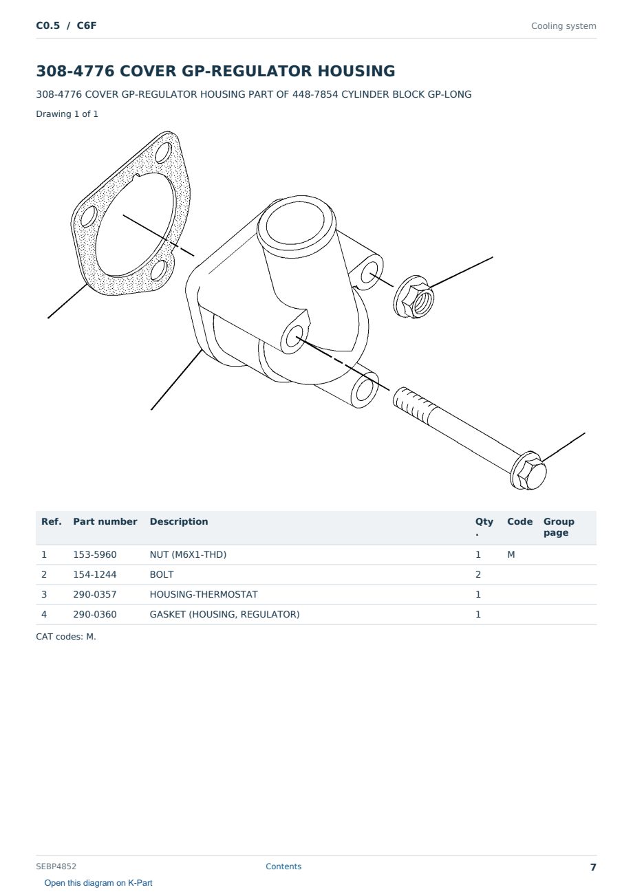 Caterpillar C0.5 S/N C6F Partsbook SEBP4852 (English) - sample page 7 of 10 Caterpillar C0.5 S/N C6F Partsbook SEBP4852 (English) - sample page 7 of 10