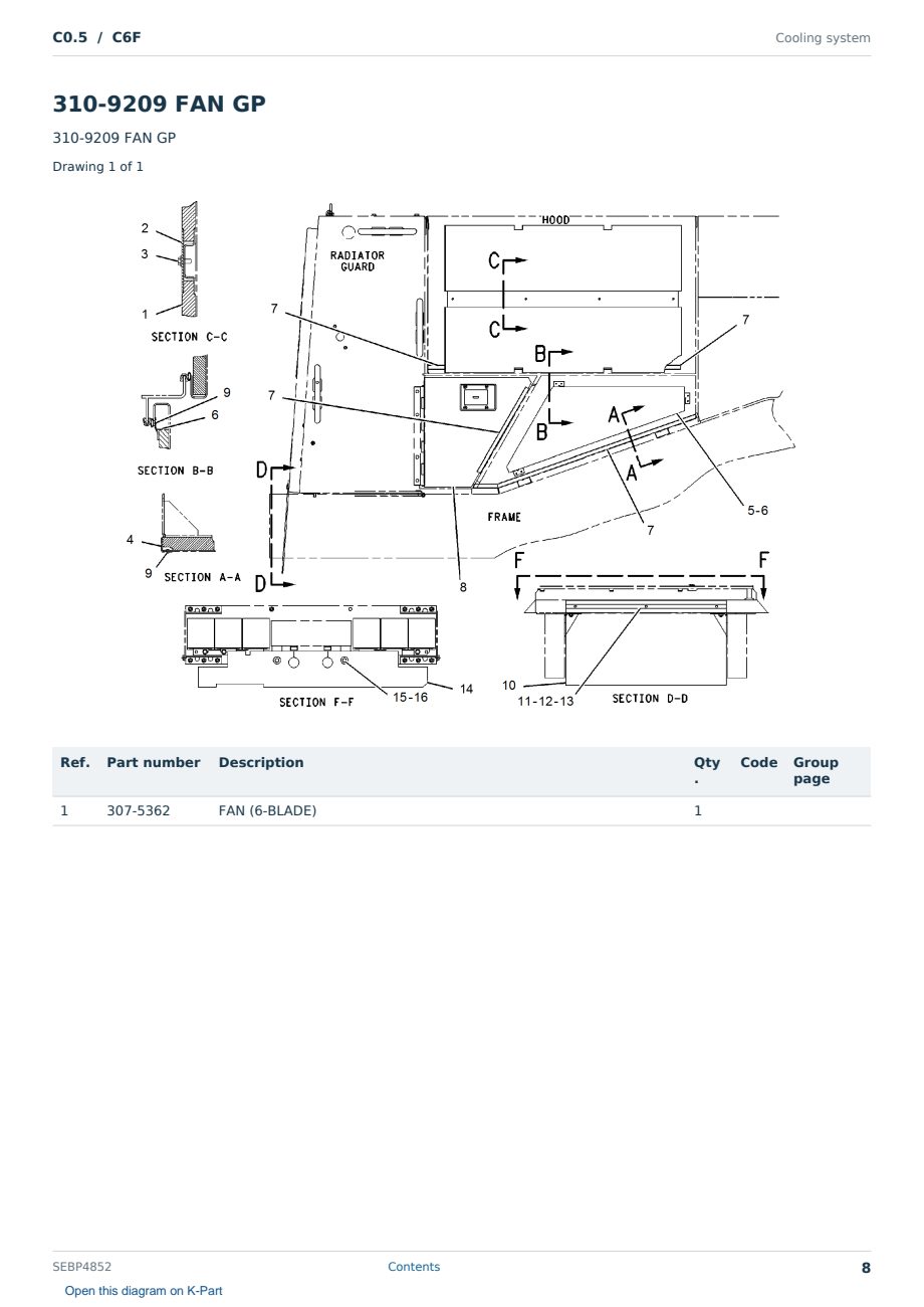 Caterpillar C0.5 S/N C6F Partsbook SEBP4852 (English) - sample page 8 of 10 Caterpillar C0.5 S/N C6F Partsbook SEBP4852 (English) - sample page 8 of 10