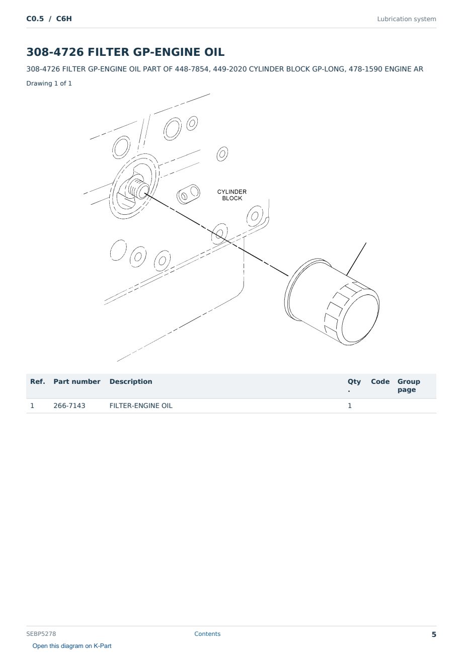 Caterpillar C0.5 S/N C6H Partsbook SEBP5278 (English) - sample page 5 of 10 Caterpillar C0.5 S/N C6H Partsbook SEBP5278 (English) - sample page 5 of 10
