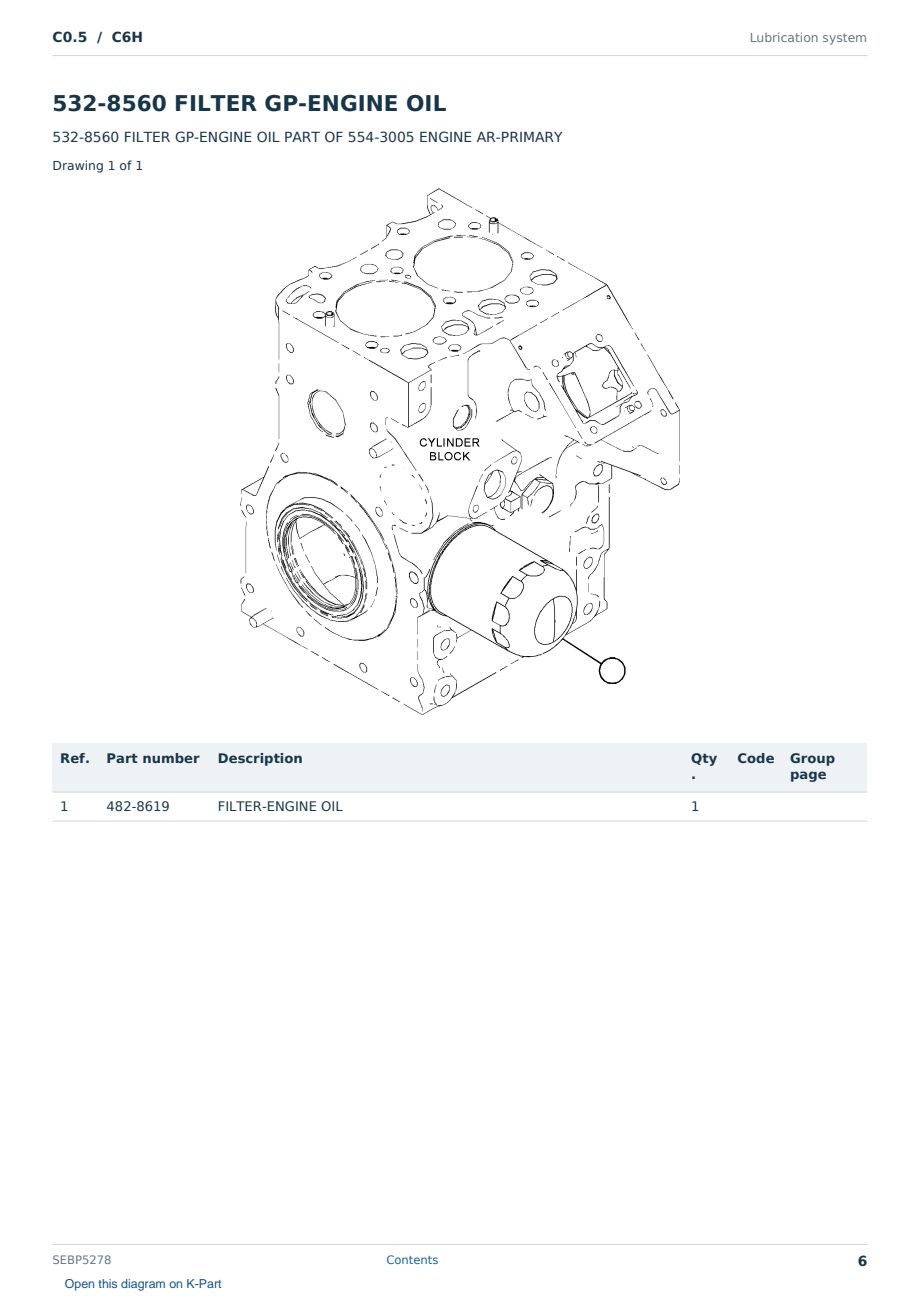 Caterpillar C0.5 S/N C6H Partsbook SEBP5278 (English) - sample page 6 of 10 Caterpillar C0.5 S/N C6H Partsbook SEBP5278 (English) - sample page 6 of 10