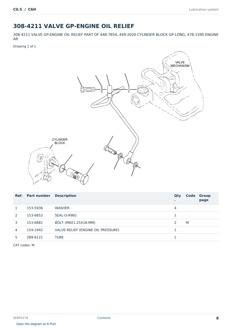 Caterpillar C0.5 S/N C6H Partsbook SEBP5278 (English) - sample page 8 of 10 Caterpillar C0.5 S/N C6H Partsbook SEBP5278 (English) - sample page 8 of 10
