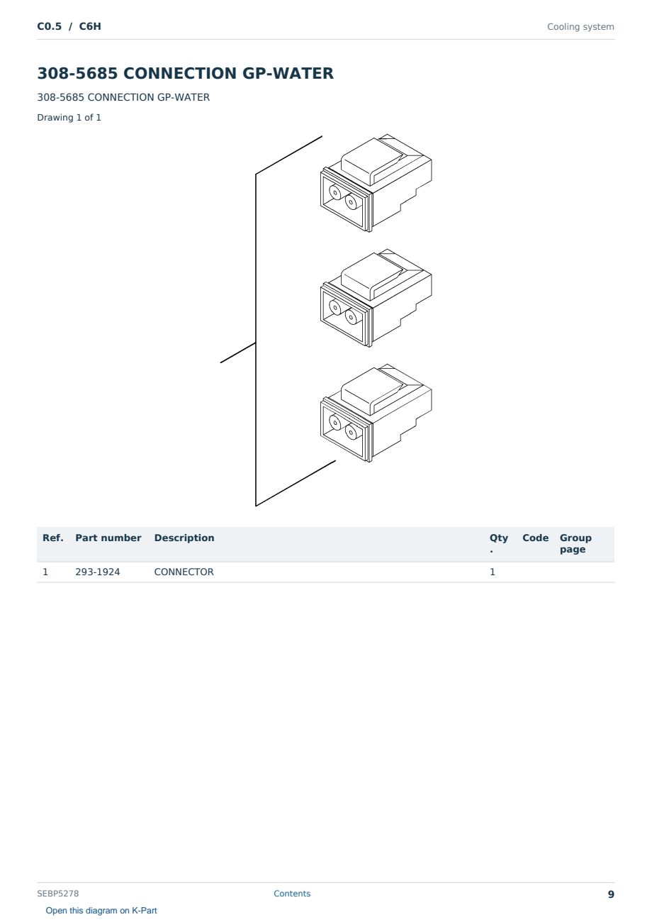 Caterpillar C0.5 S/N C6H Partsbook SEBP5278 (English) - sample page 9 of 10 Caterpillar C0.5 S/N C6H Partsbook SEBP5278 (English) - sample page 9 of 10